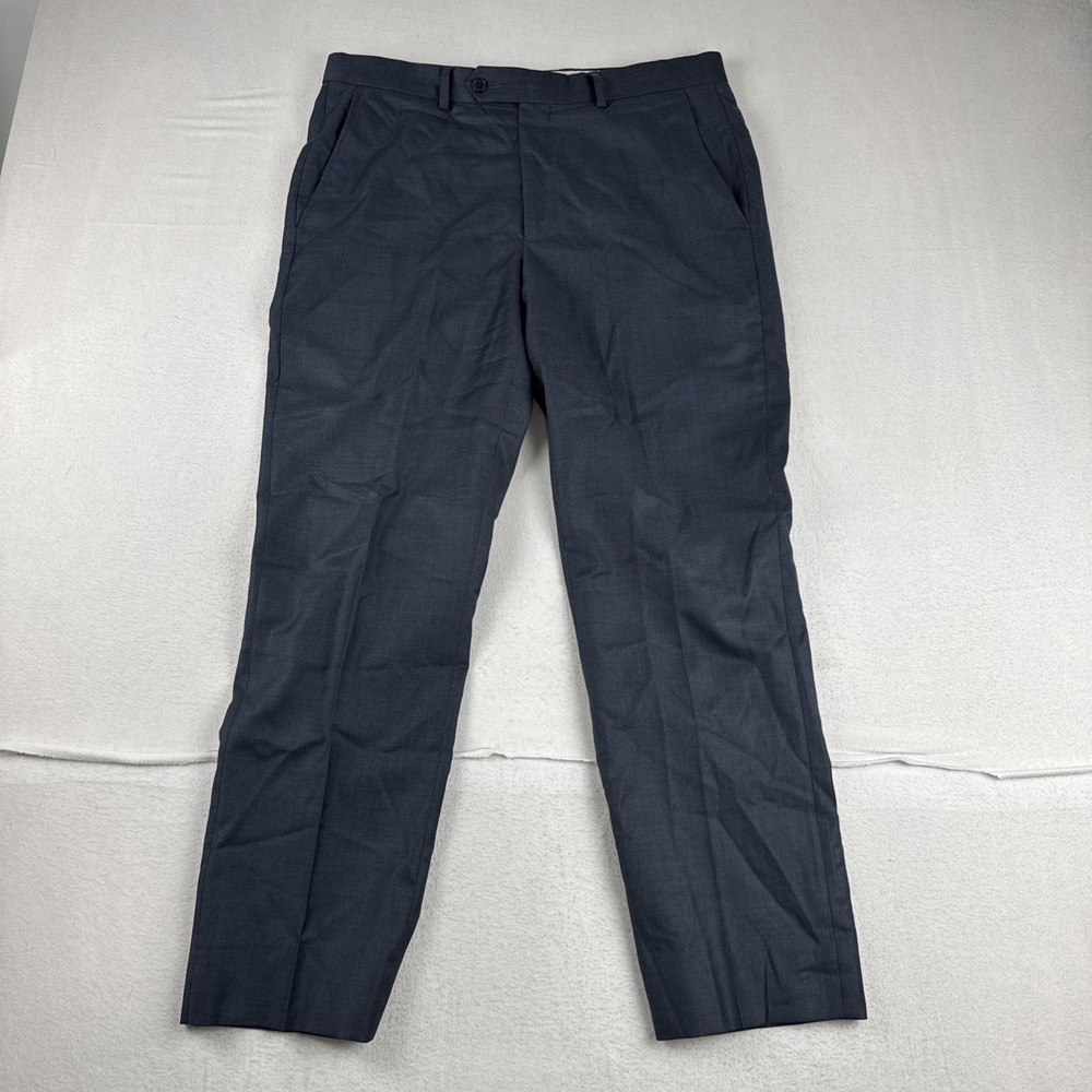Santorelli Loro Piana Roma Model Mens Navy Dress Pants fits 34*28 Wool